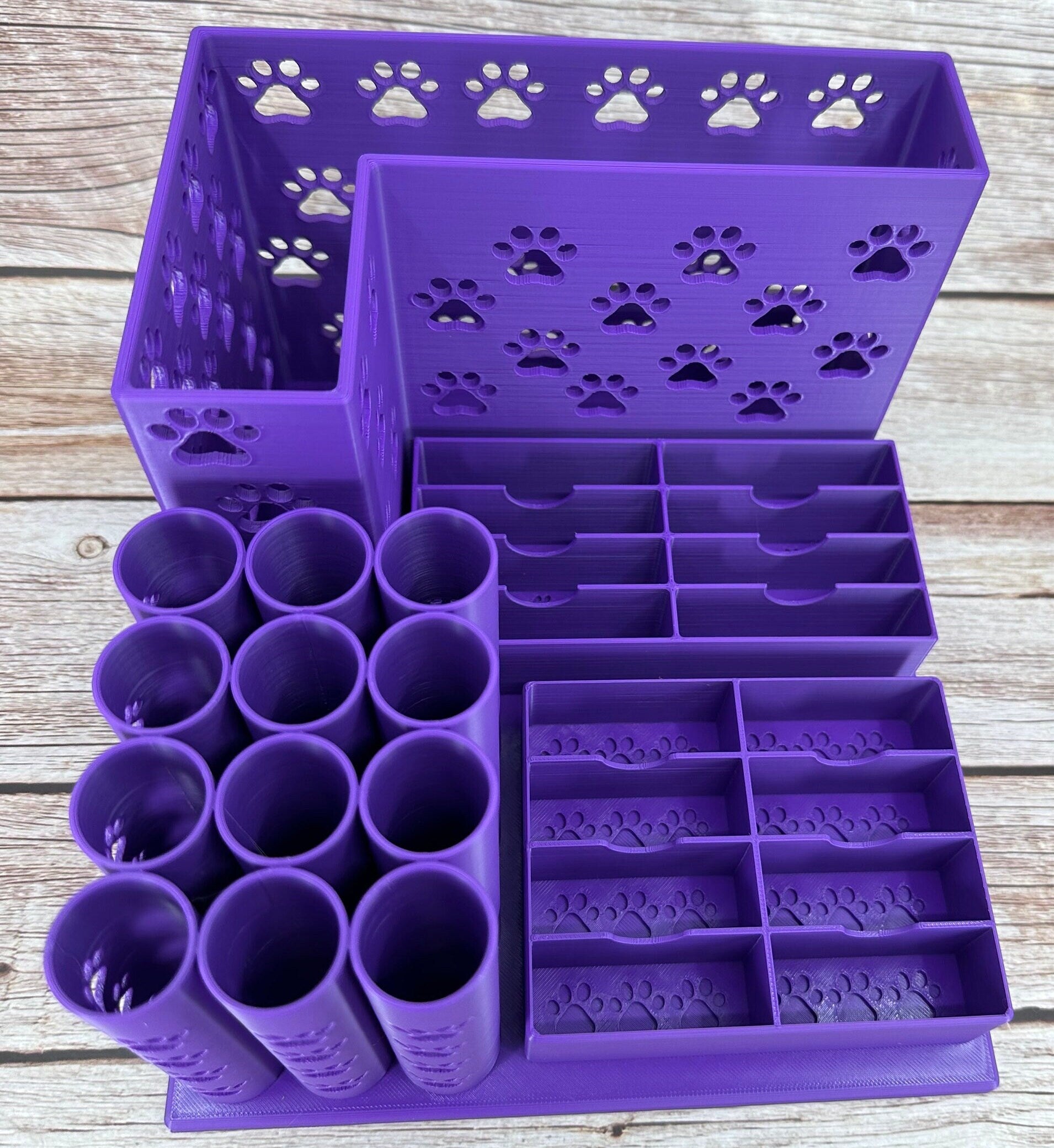 The Great Pyrenees-- Dog Grooming Brush Holder, 12 Scissors, 8 Standard and 8 Wide Blades  | Large Size |