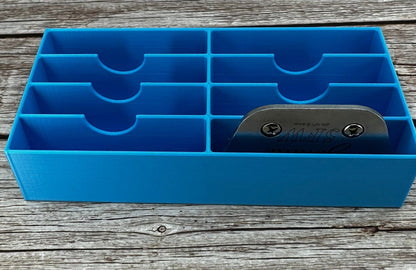 Dog Grooming Starter Kit | Medium Size Brush Holder | 20 Vertical Shear Holder | 8 Wide Blade Holder | 8 Standard Blade Holder | Light Blue