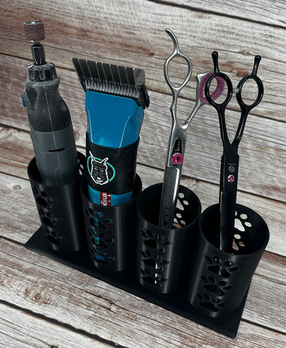 Tube City *Small*-- Dog Grooming Brush, Clipper, Shear or All Around holder. Four 2 inches tubes with base.