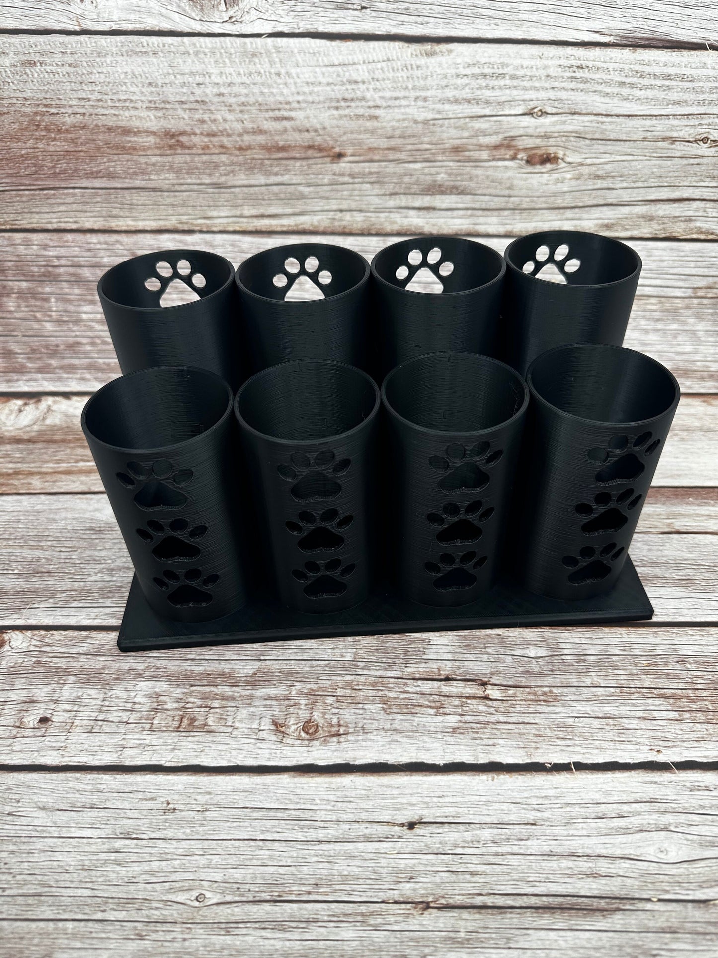 Tube City *Medium*-- Dog Grooming Brush, Clipper, Shear or All Around holder. Eight 2 inch tubes with base.